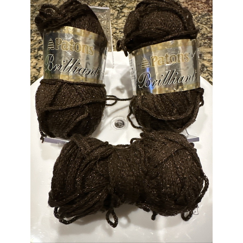 PATONS BRILLIANT BROWN COPPER MARVELOUS MOCHA KNITTING CROCHET YARN CRAFTS 3 Ske